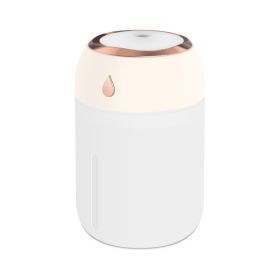 Portable Mini Humidifier; 220ml/330ml; Small Cool Mist Humidifier; USB Personal Desktop Humidifier For Bedroom Travel Office Home (Color: Water Drop Colorful 330ml White)