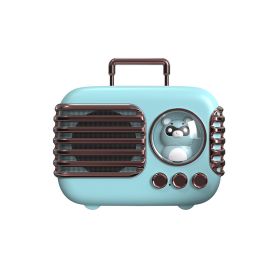 Bluetooth Speaker HM11 Classical Retro Music Player Sound Stereo Portable Decoration Mini Speakers Travel Music Player (Color: Bear sky blue)
