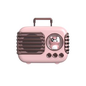 Bluetooth Speaker HM11 Classical Retro Music Player Sound Stereo Portable Decoration Mini Speakers Travel Music Player (Color: Bear pink)