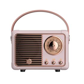Bluetooth Speaker HM11 Classical Retro Music Player Sound Stereo Portable Decoration Mini Speakers Travel Music Player (Color: Pink)