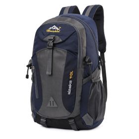 Backpack Sports Bag Outdoor Mountaineering Bag Large Capacity Travel Bag (Color: Navy)