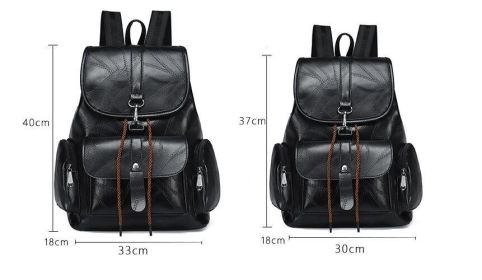 Shoulder Bag Rucksack PU Leather Women Girls Ladies Backpack Travel bag (Color: colorful)