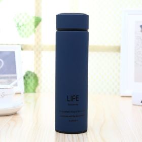 Thermo Cup Double Wall Stainless Steel Vacuum Flasks 500ml Thermo Cup Coffee Tea Milk Travel Mug Thermol Bottle (Color: Blue)