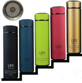Thermo Cup Double Wall Stainless Steel Vacuum Flasks 500ml Thermo Cup Coffee Tea Milk Travel Mug Thermol Bottle (Color: Gold)