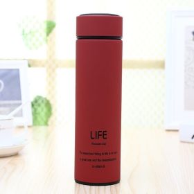 Thermo Cup Double Wall Stainless Steel Vacuum Flasks 500ml Thermo Cup Coffee Tea Milk Travel Mug Thermol Bottle (Color: Red)