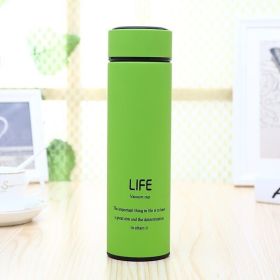 Thermo Cup Double Wall Stainless Steel Vacuum Flasks 500ml Thermo Cup Coffee Tea Milk Travel Mug Thermol Bottle (Color: Green)
