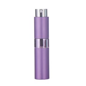 8 ml 15 ml Reusable Metal Perfume Bottle Cosmetic Spray Bottle Portable Empty Bottle Container Travel Sub-bottle Liner Glass (Color: Purple)
