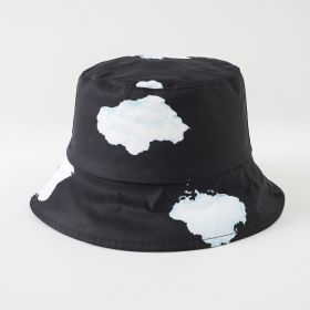 Korean version of the cloud fisherman hat travel sunshade sun hat cute sky leisure outdoor sun fisherman hat (Color: black)