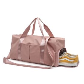 Shoe position dry and wet separation sports female yoga fitness bag large capacity travel bag sports training (Color: V05-pink)