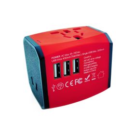 Small Travel Plug; Multi-Function Power Conversion Plug; Global Universal Power Adapter Socket; Smart Travel Fast Charging Equipment (Color: Red)