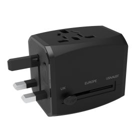 Small Travel Plug; Multi-Function Power Conversion Plug; Global Universal Power Adapter Socket; Smart Travel Fast Charging Equipment (Color: black)