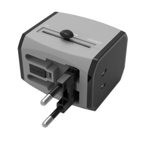Small Travel Plug; Multi-Function Power Conversion Plug; Global Universal Power Adapter Socket; Smart Travel Fast Charging Equipment (Color: Gray)