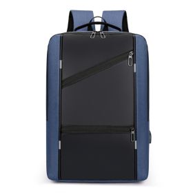 Men's Waterproof Backpack Casual Business Men Computer Backpack 15.6 Inch Laptop Bag Back Light Anti theft Travel Backpack Male (Color: Deep Blue)