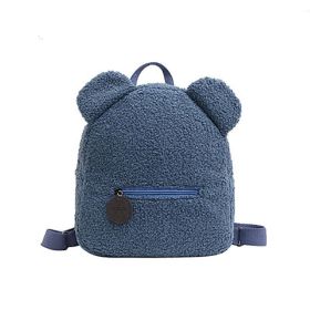 Personalised Bear Backpacks Custom Name Portable Children Travel Shopping Rucksacks Women's Cute Bear Shaped Shoulder Backpack (Color: Blue)
