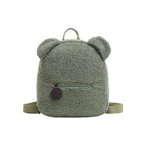 Personalised Bear Backpacks Custom Name Portable Children Travel Shopping Rucksacks Women's Cute Bear Shaped Shoulder Backpack (Color: Green)