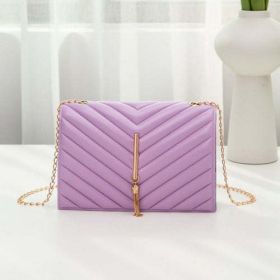 Solid Color Fashion Shoulder Handbags Female Travel Luxury Crossbag (Color: Purple)