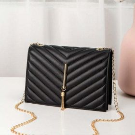 Solid Color Fashion Shoulder Handbags Female Travel Luxury Crossbag (Color: black)
