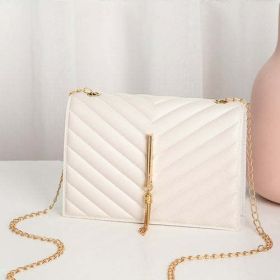 Solid Color Fashion Shoulder Handbags Female Travel Luxury Crossbag (Color: beige)