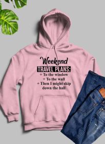 Weekend Travel Plans Hoodie (Color: Pink)
