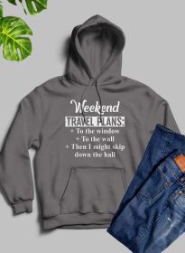 Weekend Travel Plans Hoodie (Color: Dark Heather)