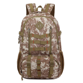 Camouflage Travel Backpack Outdoor Camping Mountaineering Bag (Color: Camo Sand)