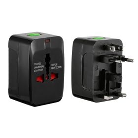 Universal Travel Adapter AC Power Plug Adapter US UK EU (Color: black)