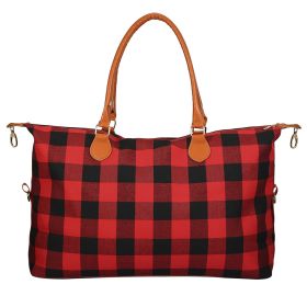Women Duffle Bag Travel Luggage Bags Weekend Overnight Bag Tote Bags Shoulder Handle Bags (Color: Red)