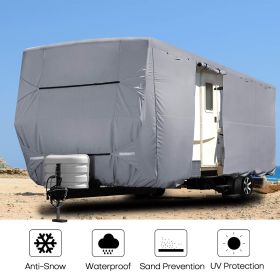 Heavy Duty Travel Trailer RV Cover Waterproof 4-Ply Anti-UV Fits Camper 16'-38' (size: 27’L x 105"W x 108"H)