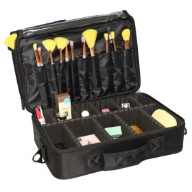 Professional High-capacity Multilayer Portable Travel Makeup Bag with Shoulder Strap (Small)  YF (Color: black)