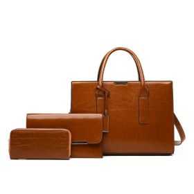 New Famous Designer Brand Bags Ladies PU Leather Handbag Tote Bags For Women Purse Shoulder Bag Travel Casual Handbag Sac a Main (Color: Brown-3)