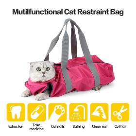 Cat Travel Bag Double Lined Anti Scratch And Bite Pet Bags (Color: Rose Red)