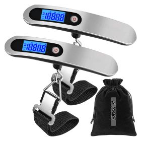 Luggage Scale Handheld Portable Electronic Digital Hanging Bag Weight Scales Travel 110 LBS 50 KG 5 Core LSS-005 (size: 2 Pieces)