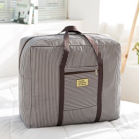 Thickened Extra Large Oxford Quilt Storage Bag Waterproof (Option: Coffee stripes-Extra large)