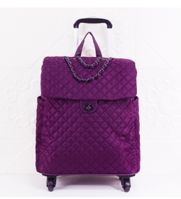 Large Capacity Waterproof Travel Bag Universal Wheel Luggage (Color: Purple)