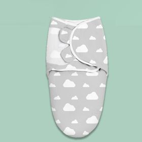 Baby Print Cotton Kickproof Sleeping Bag (Option: Grey Clouds-0to3months)