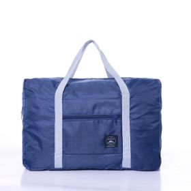 Travel Lightweight Folding Portable Luggage Storage Bag (Color: Navy Blue)