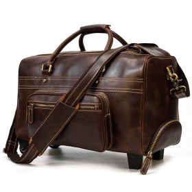 Large Capacity Luggage Business Travel Handbag (Option: Crazy HorseDark Brow-22inch)