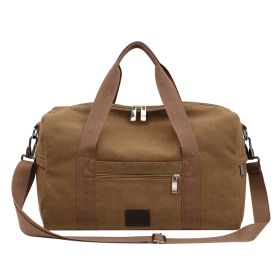 Men's Travel Canvas Bag Going Out Duffel  For Men (Option: Big coffee)