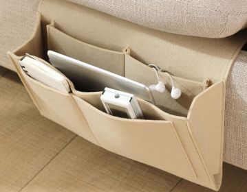 Simple Sofa And Bedside Felt Storage Bag (Option: Beige-32x22x10cm)